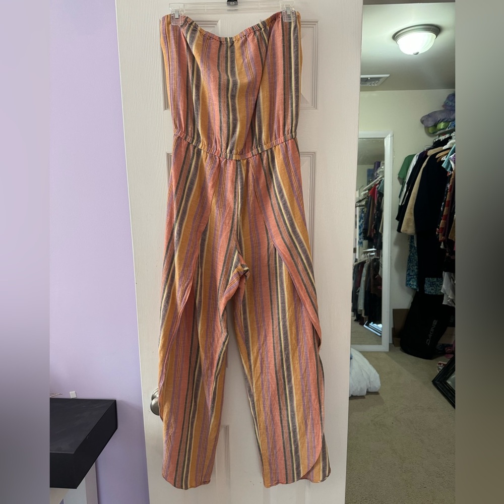 Pink Striped Jumpsuit